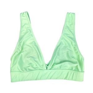 Pretty Little Thing Pastel Lime Green Plunge Triangle Bikini Top Size 8
